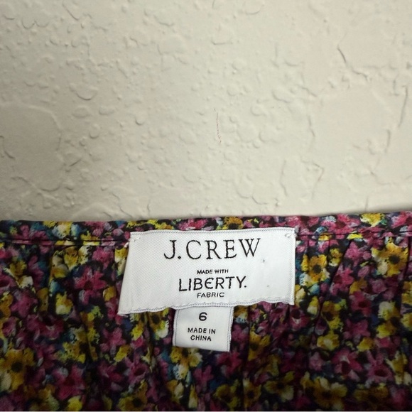 J.Crew x Liberty Fabric Cinched Waist Organic Cotton Top Size 6 Busy Izzy Print - Picture 8 of 10